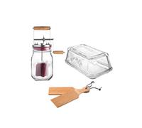 Rayware Kilner Glass Butter Dish, Butter Churner & Set of 2 Wooden Butter Paddles Rayware Multicolor