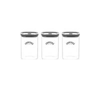 Rayware Kilner Set of 3 Fresh Storage Square Glass Jar 1 Litre with Silicone Lid - Clear Rayware Clear