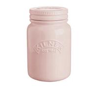Rayware Storage Jar: Kilner Ceramic Push Top Jar In Dusty Pink, 0.6 Litre