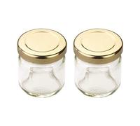 Rayware Tala Traditional Style Screw Top Lid Round Glass Mini Jar Transparent (Pack of 2)