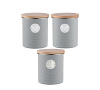 Rayware Typhoon Living Set of 3 Kitchen Storage Canister - Grey Rayware Grey
