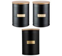 Rayware Typhoon Otto Set Of 3 Kitchen Storage Canister - Black