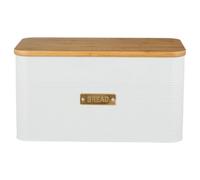 Rayware Typhoon Otto Square Bread Bin 9.5 Litre With Bamboo Lid - White