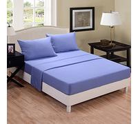RAYYAN LINEN 3PCs PERCALE PLAIN DYED POLY COTTON SKY BLUE DUVET COVER BED SET SIZE SUPER KING | QUILT COVER BEDDING SET WITH PAIR OF PILLOWCASES