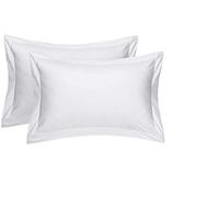 Rayyan Linen Oxford Pair of Pillowcases White 100% Egyptian Cotton 200 Thread Counts Size 50 x 75cm - 2 Pack Pillow Cases