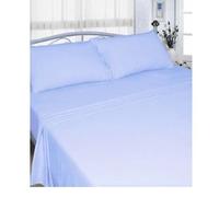 Rayyan Linen Thermal Flannelette Fitted Sheet Brushed 100% Cotton Soft Luxury 25cm Deep Fitted Bed Sheet (Sky Blue, King)