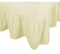 RAYYAN LINEN'S 100% EGYPTIAN COTTON 200 THREAD COUNTS FITTED VALANCE BED SHEET WITH FRILL (CREAM, SINGLE)