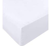 RayyanLinen 100% EGYPTIAN COTTON 200 THREAD COUNTS FITTED SHEET 9" DEPTH (WHITE, SINGLE)