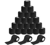 Rayyl 24 Rolls Tattoo Grip Tape Elastic Self-Adhesive Bandage 2"x 5 Yards Black Tattoo Tape Cohesive Bandage Wrap for Machine Pen & Sport