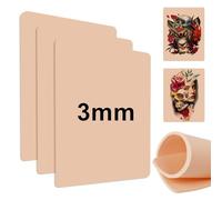 Rayyl 3pcs Fake Skin Tattoo Practice Skin 3MM Thick 6"x8" Double Sides Silicone Pads Tattoo for Beginner