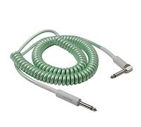 Rayzm Curly Instrument Cable, 2 Meters Coiled Chord, Right Angle to Straight Spiral Lead for Guitar/Bass
