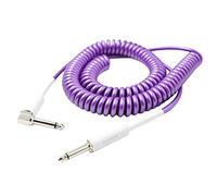 Rayzm Curly Instrument Cable, 2 Meters Coiled Chord, Right Angle to Straight Spiral Lead for Guitar/Bass