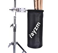 Rayzm Drum Stick Bag Holder, Nylon Mallet/Brush/Beater Stick Holder with Aluminum Clamp for Drum Kit & Music Stand (1.5-3cm Diameter Pole), UP to 12 Pairs of Sticks
