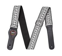 Rayzm Embroidery Guitar Strap, Jacquard Weave Cotton Strap for Acoustic/Electric/Bass Guitar with Plectrum Picks Pocket, Metal Buckle, 5cm Wide, Adjustable Length