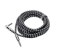 Rayzm Guitar Cable-5m Noiseless Guitar/Bass Cord,1/4" Braided Angled Male TS Mono Instrument Cable with Tweed Woven Jacket