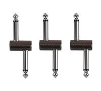 Rayzm Guitar Pedal Patch Connector - 6.35mm (1/4") Effect Couplers, Male to Male Offset Plug Adaptor for Pedal-board Instead of Cable - Pack of 3