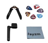 Rayzm Guitar Peg Winder/Guitar String Cutter/Bridge Pin Extractor, 6Pcs Celluloid Guitar Picks Plectrums, Micro-Fiber Guitar Polish Cloth, Guitar Care Kits as Gift/Present for Guitarist