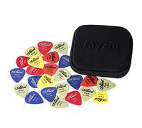 Rayzm Guitar Picks Plectrums 50pcs in a Durable Cloth Case, Premium Assorted Delrin Picks for Guitar Bass & 6 Thickness 0.49/0.58/0.71/0.89/0.98/1.12 mm (Derlin)