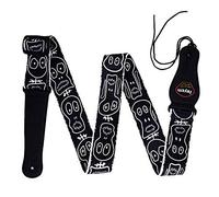 Rayzm Guitar Strap/Bass Strap, Polyester Belt for Acoustic/Electric/Bass Guitar with Plectrum Picks Pocket & Cool Skull, 5cm Wide, Adjustable Length