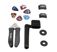 Rayzm Guitar String Winder/Bridge Pin Extractor, Guitar String Cutter/Pin Puller, 6 Pcs Celluloid Guitar Picks Plectrums, Rubber Guitar Strap Locks, Non-adhesive Guitar Pick Holder