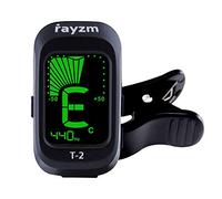 Rayzm Guitar Tuner, Clip-on Tuner for Chromatic/Guitar/Bass/Ukulele/Violin, Large Note Name on Clear LCD Screen for Easy Reading, Calibrated Pitch, Battery Included, Auto Power Off