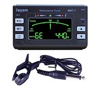 Rayzm Metronome Tuner (Metro-tuner) with 3.5mm Earphone Jack for Musical Instruments |Chromatic Tuner, Optional Mic/Clip-on/Line-in Tuning, Flat tuning for Guitar/Bass