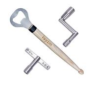 Rayzm Standard Drum Key, Continuous Motion Speed Key and Drumstick Beer Bottle Opener, Novelty Gift for Drummers (Pack of 3)