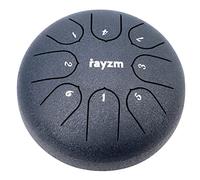 Rayzm Steel Tongue Drum, 6 inches 8 Notes Diatonic Scale Handpan Tank Drum Kit, Carbon Steel C-Key Percussion Instrument
