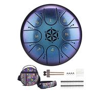 Rayzm Titanium Steel Tongue Drum with a Carry Bag, 5 Inches (13cm) 8 Notes Diatonic Scale Handpan Tank Drum Kit, Portable C-Key Percussion Instrument.