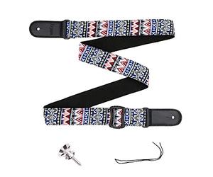 Rayzm Ukulele Strap, Bohemian Style Knitting Cotton Belt for Ukulele or Small Size Guitar, 4 cm Wide, Adjustable Length