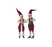 Raz Imports 2021 16" Posable Elf with Champagne Glass Figurine, Assortment of 2