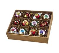 Raz Imports 4120894 Bright Vintage Ornaments, 3.25-inch Height, Glass, Box of 12