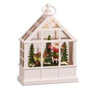 Raz Imports Garden Santa Lighted Water Greenhouse, 9.25-inch Height, Christmas Decor