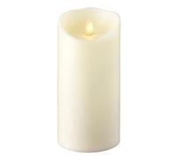 Raz Imports 3.5"X7" Push Flame Ivory Pillar Candle - Flameless Lighting Accent and Decorative Battery Operated Flickering Light Source with Timer - Fake Candles for Living Room, Patio and Bedroom