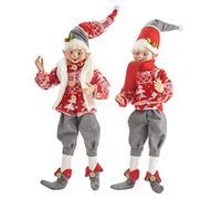 RAZ Imports Yuletide Gathering 16" Posable Elf Asst of 2