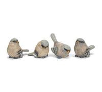 Raz Soft Blue Textured Bird 2 x 2.5 Resin Decorative Tabletop Figurine Set 4