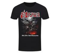 Razamataz Saxon Hell, Fire and Damnation Men's Black T-Shirt
