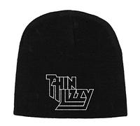 RAZAMATAZ Thin Lizzy Embroidered Beanie Black, Black, One size