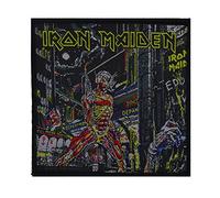 Razamataz Woven Patch Iron Maiden Somewhere In Time - 1 Round Black Cyberpunk Sew-On Patch
