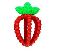 RaZbaby Silicone Infant & Baby Teether Textured BerryBumps Soothe Babies’ Sore Gums, RaZberry Bites Relief Teether, Back & Front Teeth, BPA Free, Easy to Hold, Fruit Shape for Babies 3M+ - Red