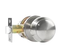 RAZCC Passage Door Knobs, 1 Pack Satin Nickel Door Knobs,for Hallway & Closet Non-Locking Interior Round Door Handles Keyless Reversible for Left Right Handed Doors