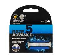 Raze Advance Razor Blade Refills for Men, 5 Blade Replacement Cartridges with Lubricating Strip, Aloe Vera & Vitamin E, Precision Trimmer for Smooth Shave, Pack of 4