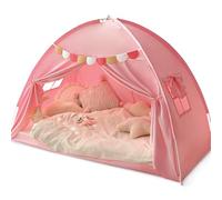 Razee Twin Bed Tent for Kids, Twin Size Bed Tents Indoor Toddler Canopy Privacy Playhouse on Bunk Sleep Inside Drafty Room for Girls, Pink, Kid House Toys for Girl Birthday