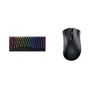 Razer BlackWidow V3 Mini HyperSpeed (Yellow Switch) - 65% Compact Mechanical Gaming Keyboard UK Layout | Black & DeathAdder V2 X HyperSpeed - Ergonomic Mouse for Wireless Gaming Black