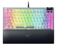 Razer BlackWidow V4 75% Mechanical Gaming Keyboard, Phantom White | Hot-Swappable Design, Compact & Durable, Orange Tactile Switches, Chroma RGB, MF Roller & Media Keys, Comfortable Wrist Rest