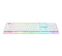 Razer DeathStalker V2 Pro Wireless Gaming Keyboard: Low-Profile Optical Switches - Clicky Purple - HyperSpeed Wireless & Bluetooth 5.0 - Up to 200 Hrs - Ultra-Durable Coated Keycaps - RGB - White
