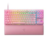 Razer Huntsman V2 TKL Tenkeyless Gaming Keyboard: Fast Linear Optical Switches Gen2 & 8000Hz Polling Rate - Detachable Type-C Cable - PBT Keycaps - Ergonomic Wrist Rest - Quartz Pink