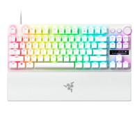 Razer Huntsman V3 Pro Tenkeyless - TKL Analogue Optical Esports PC Keyboard (Onboard Settings, Multifunction Wheel with 2 Dedicated Keys, PBT Keycaps) QWERTY US Layout | White