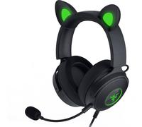 Razer Kraken Kitty Edition V2 Pro - Wired RGB Headset with Interchangeable Ears (Interchangeable Ears, Stream Reactive Lighting, TriForce Titanium 50 mm Drivers, HyperClear Cardioid Mic) Black