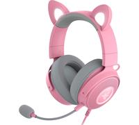 Razer Kraken Kitty Edition V2 Pro - Wired RGB Headset with Interchangeable Ears (Interchangeable Ears, Stream Reactive Lighting, TriForce Titanium 50 mm Drivers, HyperClear Cardioid Mic) Quartz Pink
